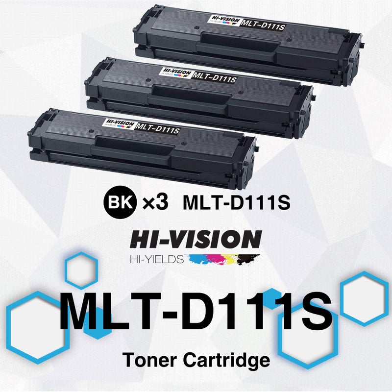 HI-VISION HI-YIELDS Compatible Toner Cartridge Replacement for Samsung MLT-D111S ( Black , 3 pk ) - Image 3